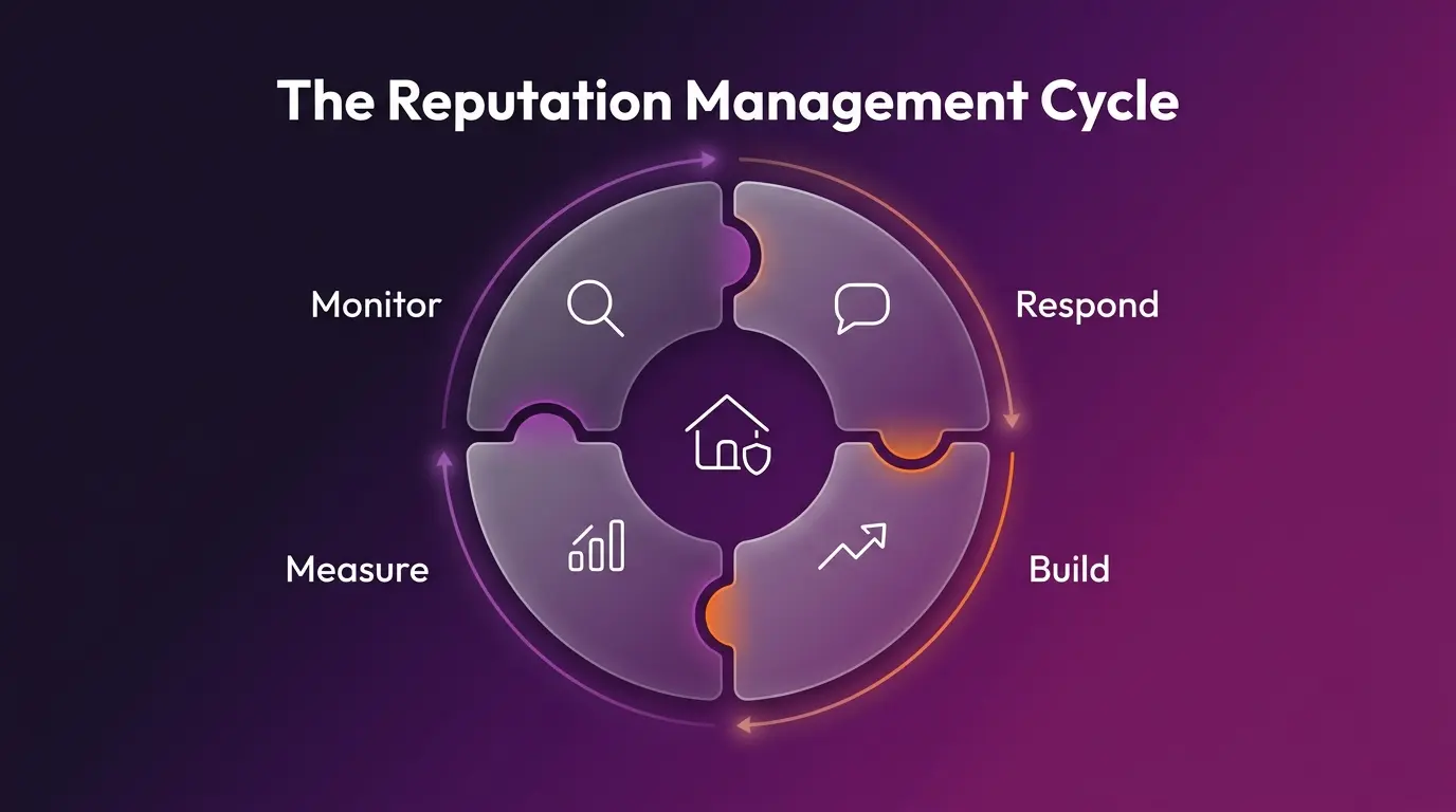 4 Core Components of Reputation Management (Visuals Generated By Gemini).webp